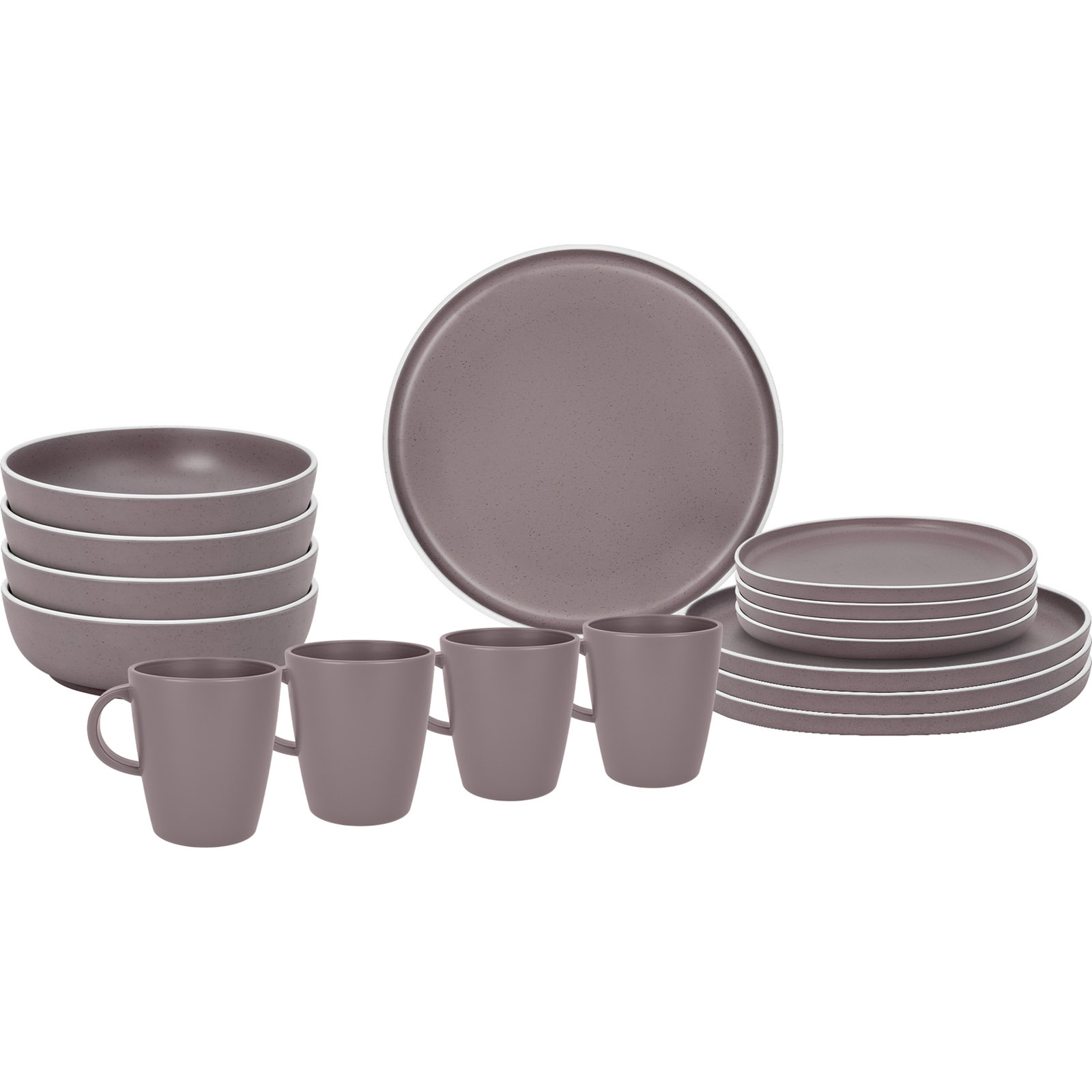 BRUNNER Melamin Geschirr Set Lunch Box Dolomit Stone Touch Camping Teller 16tlg - Bild 30 von 35
