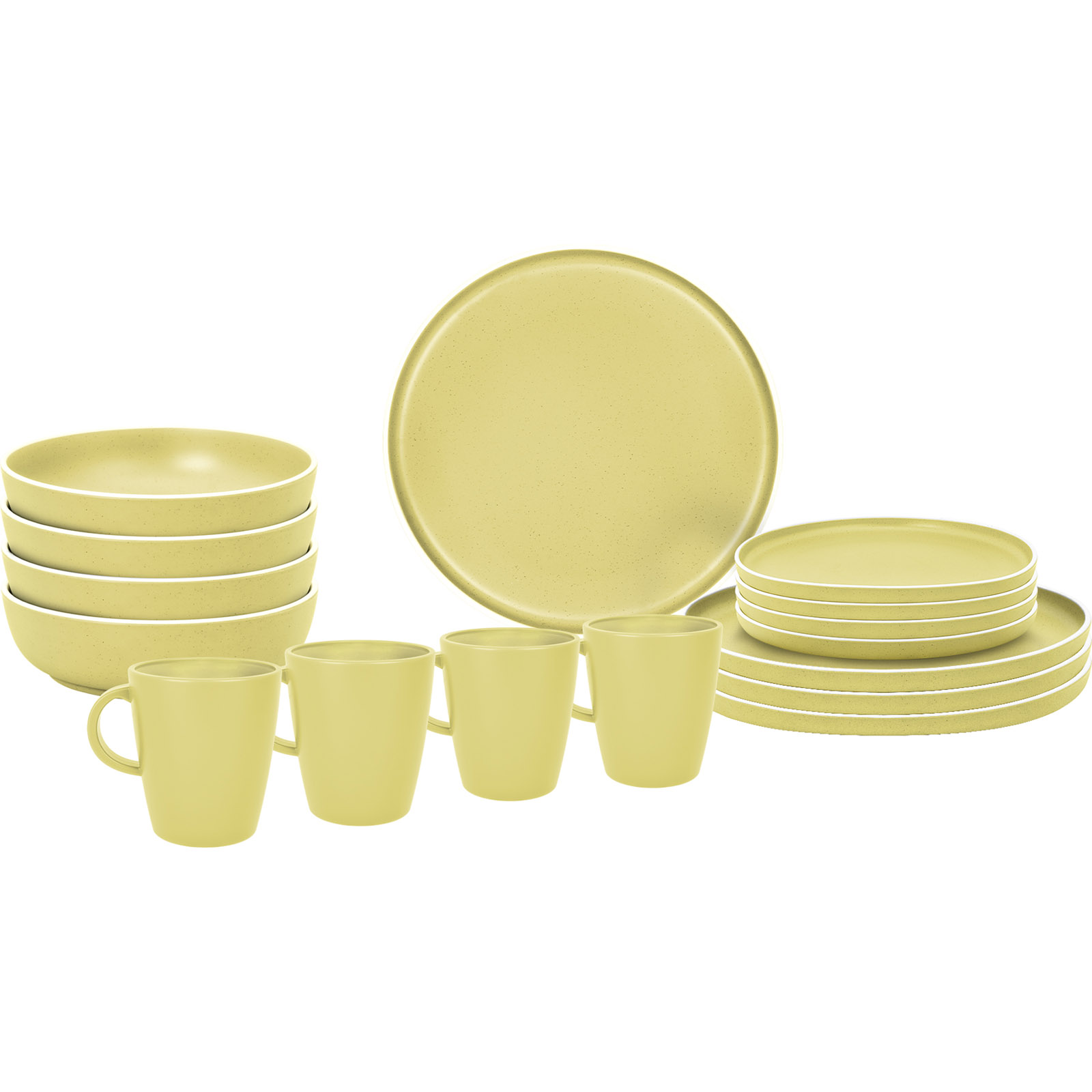 BRUNNER Melamin Geschirr Set Lunch Box Dolomit Stone Touch Camping Teller 16tlg - Bild 33 von 35
