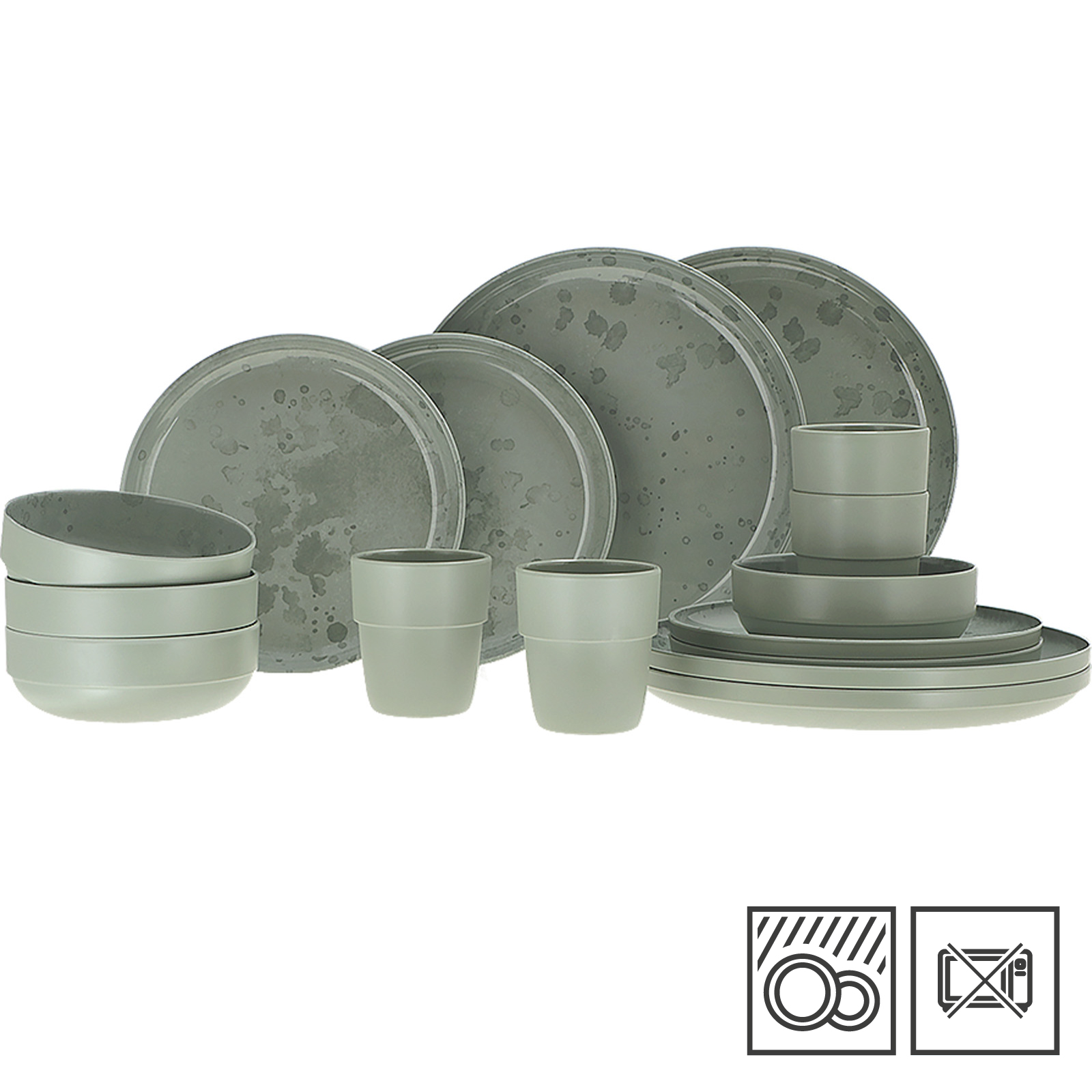 TRAVELLIFE Melamin Geschirr Set Palma Camping Reise Keramik Optik 16 teilig - Bild 9 von 22