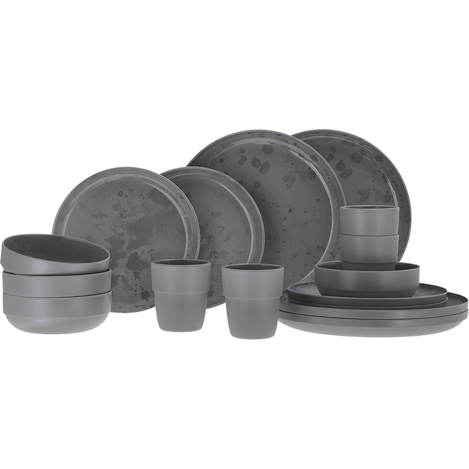 TRAVELLIFE Melamin Geschirr Set Palma Camping Reise Keramik Optik 16 teilig - Bild 15 von 22