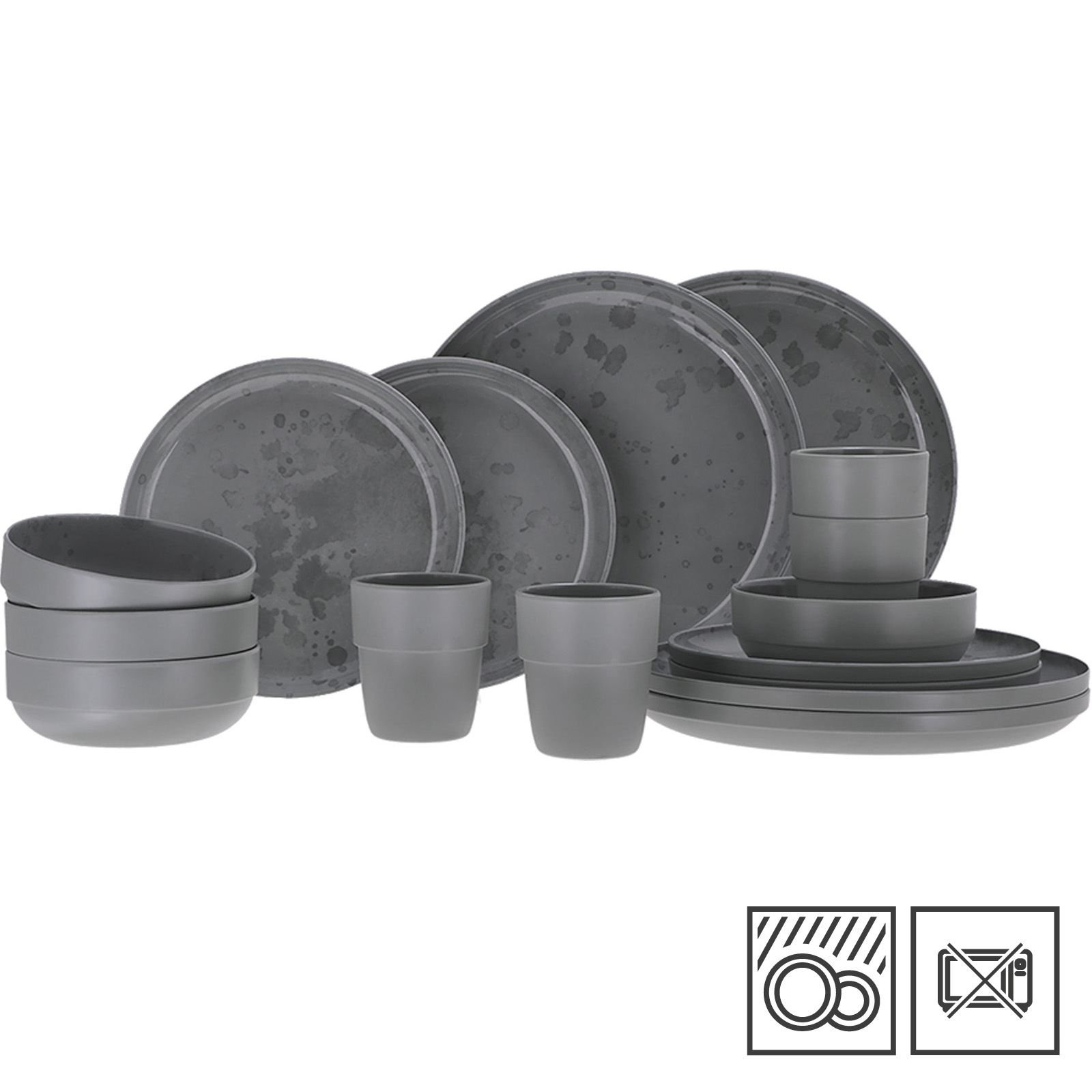 TRAVELLIFE Melamin Geschirr Set Palma Camping Reise Keramik Optik 16 teilig - Bild 16 von 22