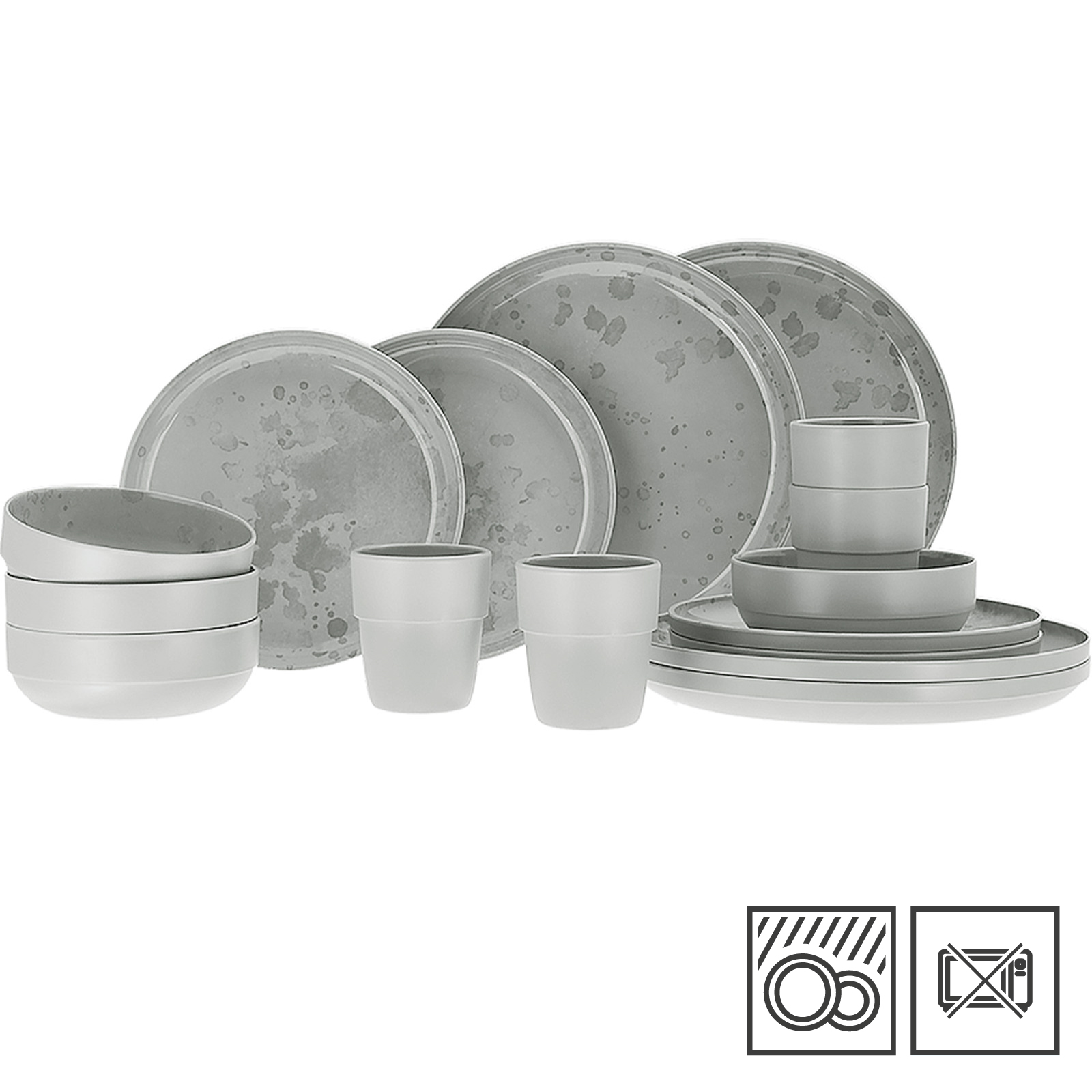 TRAVELLIFE Melamin Geschirr Set Palma Camping Reise Keramik Optik 16 teilig - Bild 18 von 22