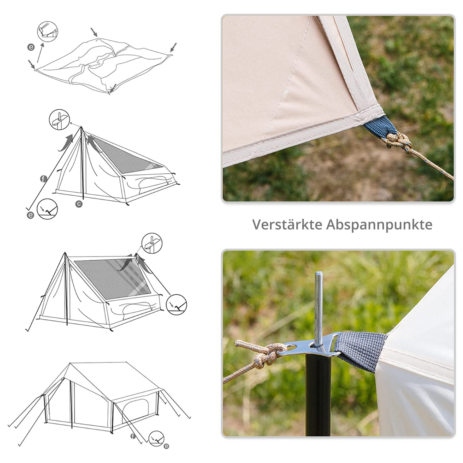 KINGCAMP Hauszelt Pinehouse II Familien 3-4 Personen Zelt Campingzelt Baumwolle - Bild 16 von 32
