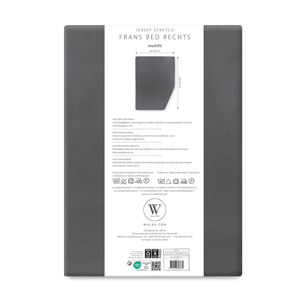 WALRA Lenzuolo Elasticizzato Jersey Multifit Letti Francesi Destro 100% Cotone - Foto 27 di 27