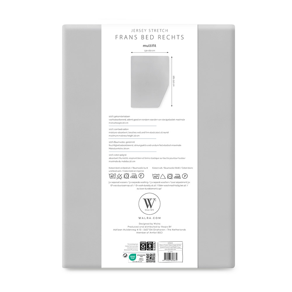 WALRA Lenzuolo Elasticizzato Jersey Multifit Letti Francesi Destro 100% Cotone - Foto 18 di 27