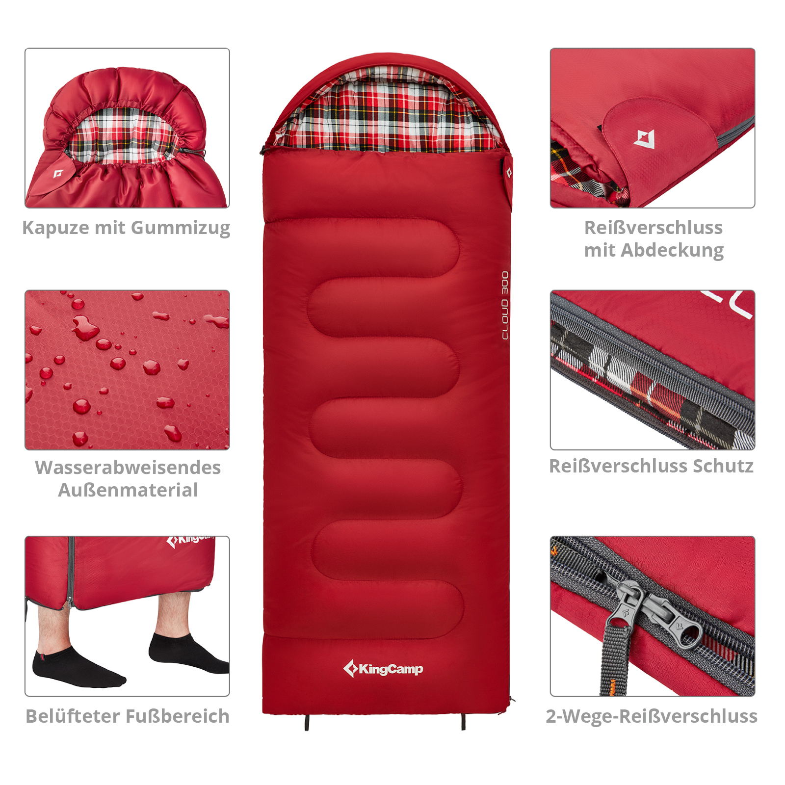 KINGCAMP Kinderschlafsack Cloud 300 Winter Decken Schlafsack XL Breit Baumwolle - Bild 15 von 23