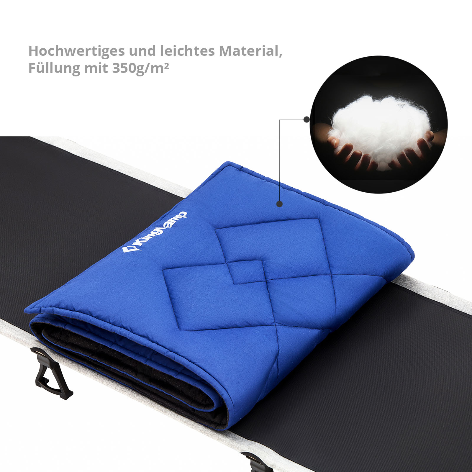 KINGCAMP Feldbettauflage Camp Pad Camping Klappbett Bezug Decke 100% Baumwolle - Bild 16 von 23