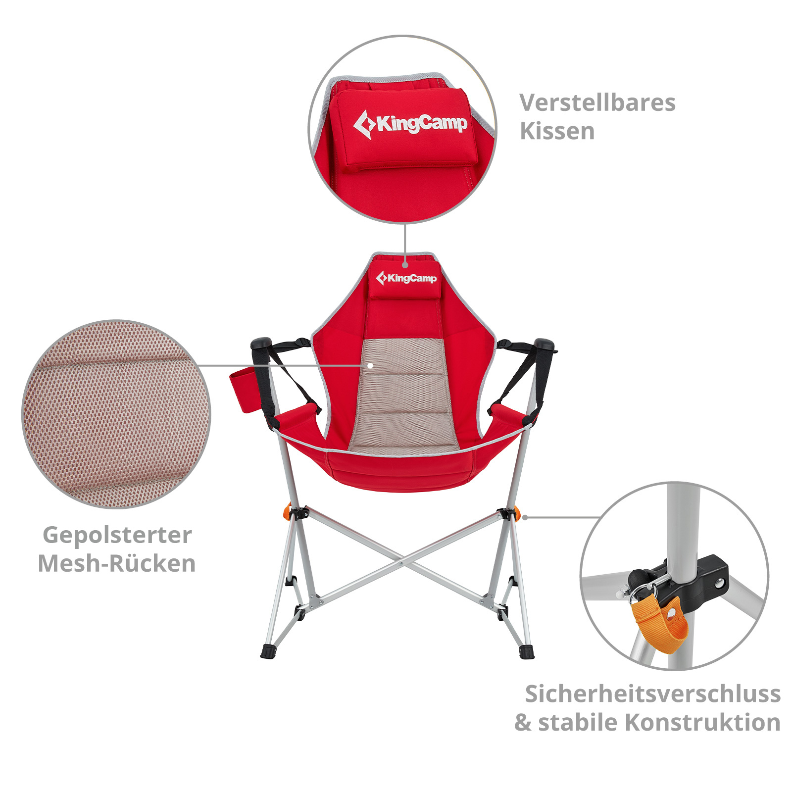 ever advanced campingstuhl Oversized Folding Camping Chair Lumbar Support Padded