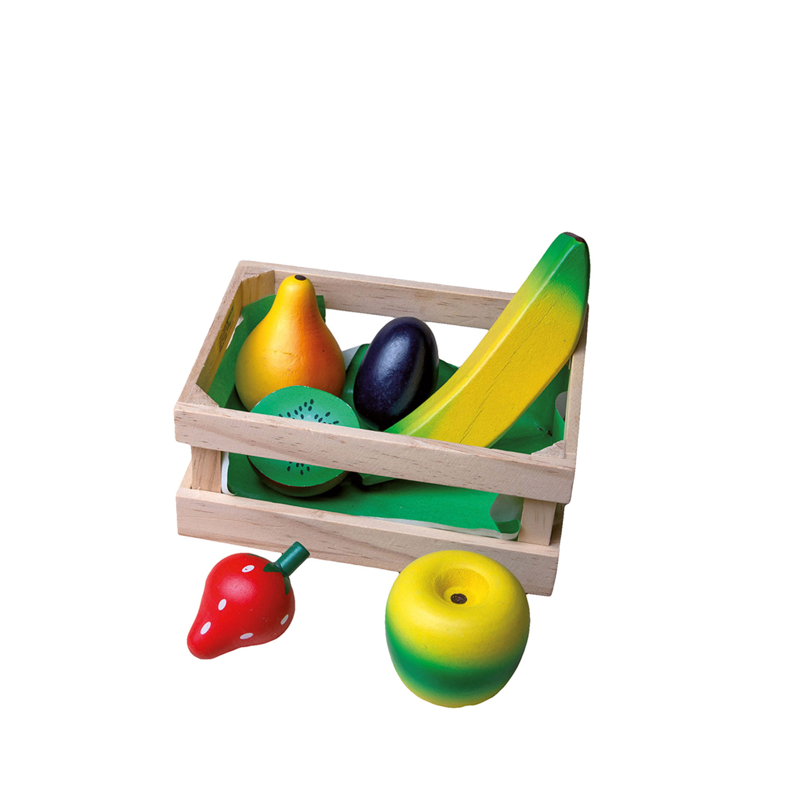 Lebensmittel Set aus Holz schneidbar für Spielküche Eier Obst Gemüse riesig 