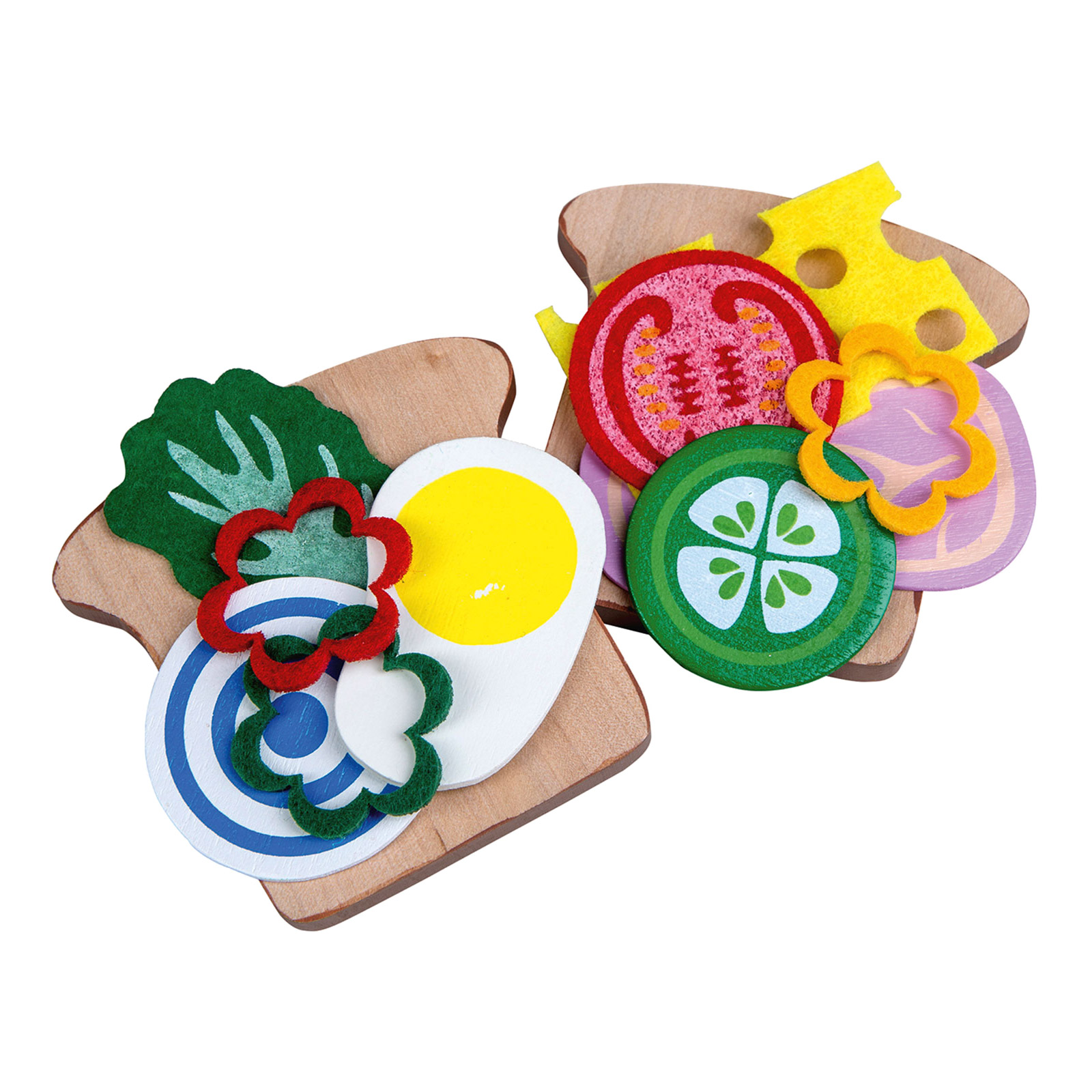 Magnet Snacks Set aus Holz Küche Zubehör Sandwich Essen Spielzeug für Kinder Neu 