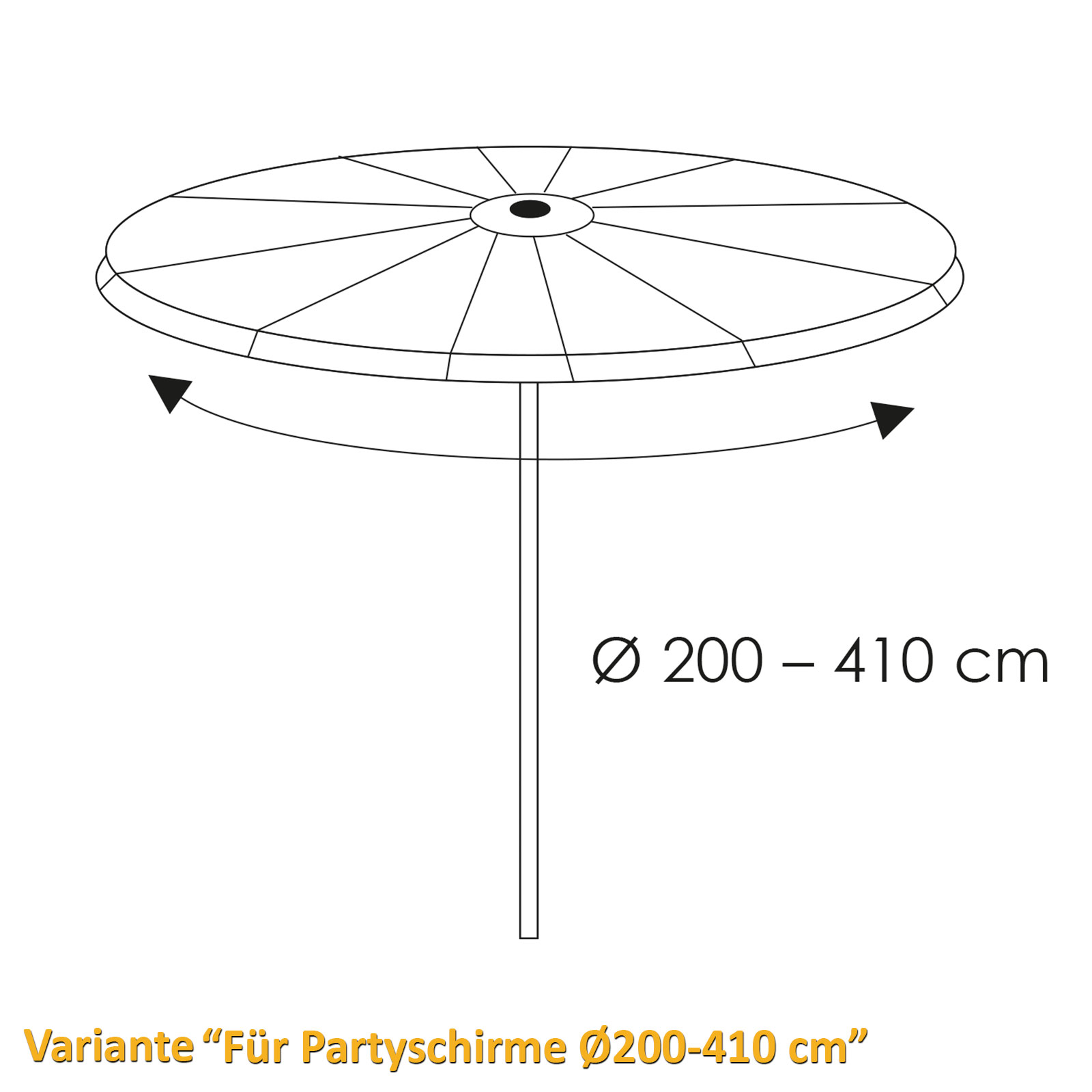 WEHNCKE Fiesta Jardín Funda Protectora Parasol Cubierta Campana 420D - Imagen 10 de 10