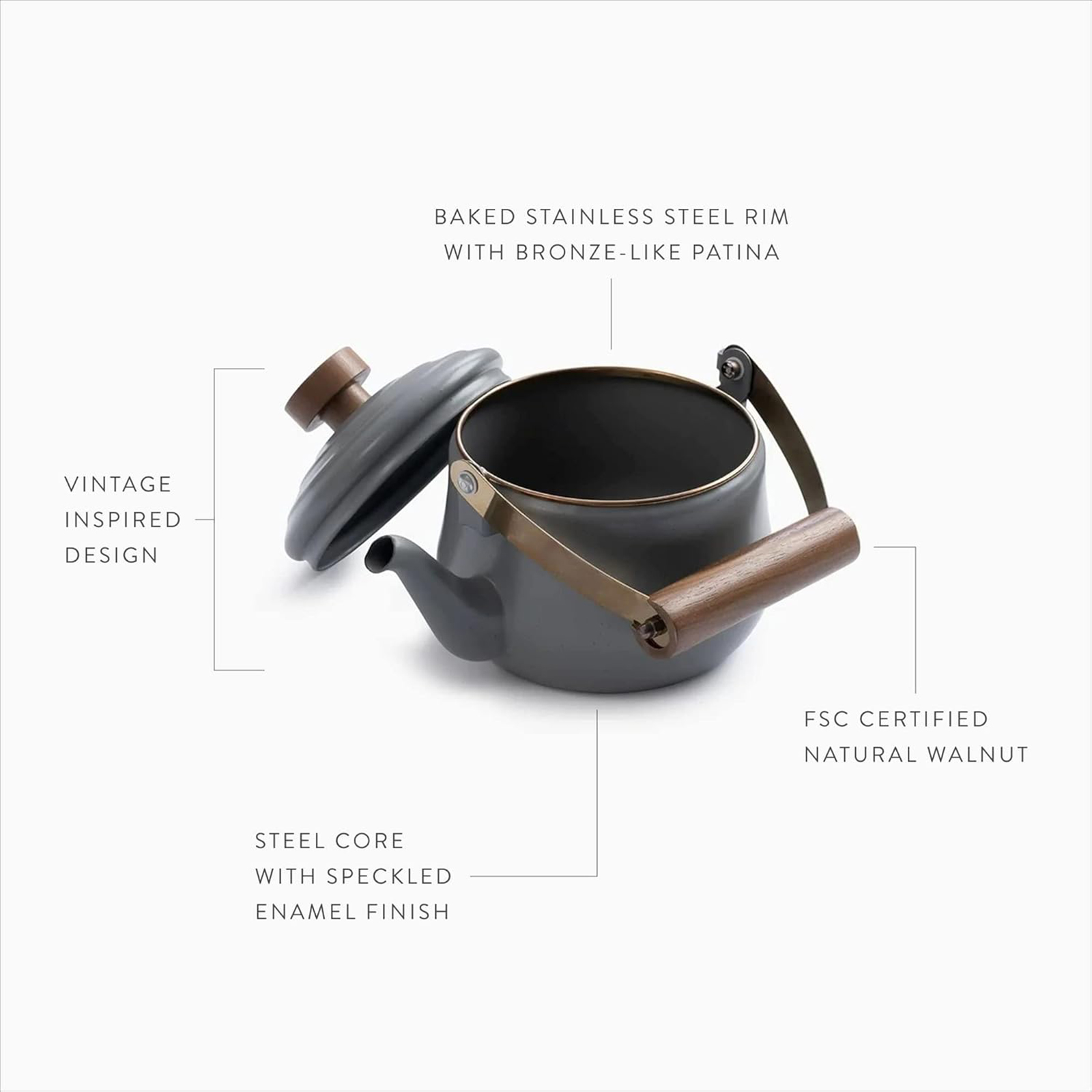 BAREBONES Emaille Teekanne Camping Wasser Kessel Teekessel Tee Pot Edelstahl 1 L - Bild 22 von 52