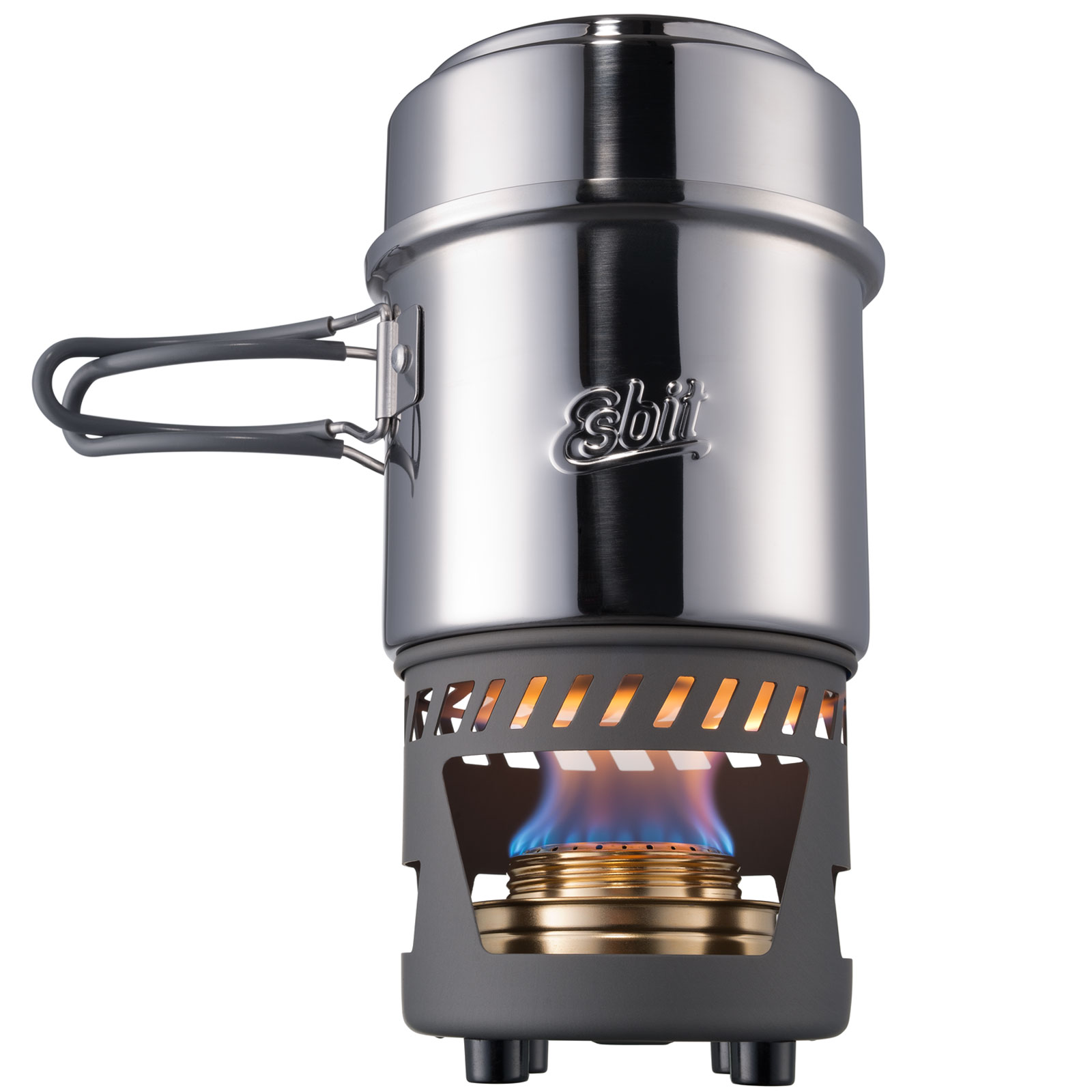 ESBIT Spiritus Trockenbrennstoff Kochset Mini Camping Kocher Outdoor Edelstahl
