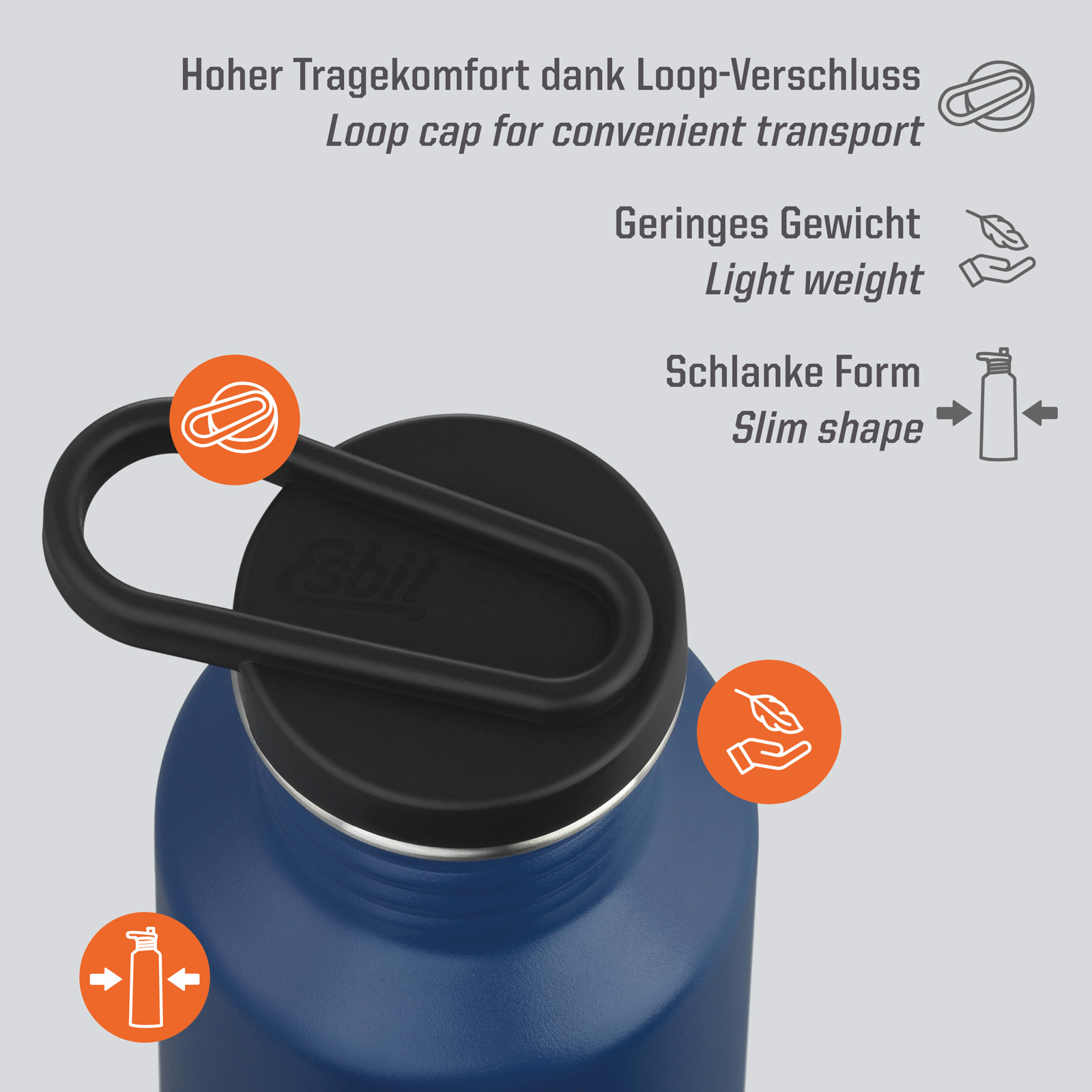 ESBIT Sport Trinkflasche Pictor Sportflasche Fahrrad Wasser Flasche Edelstahl