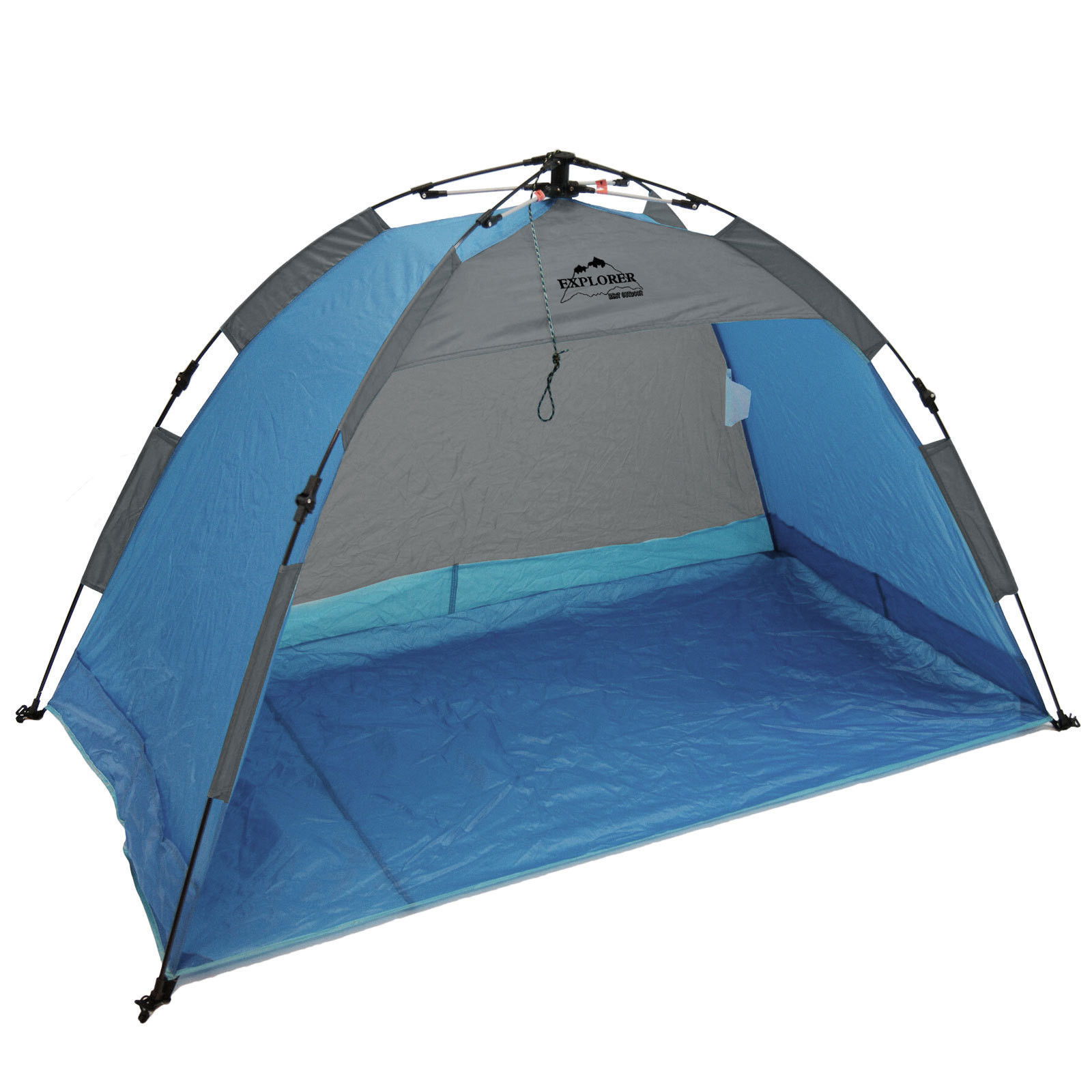BO-CAMP Camping Windschutz XL - Strand Zelt Garten Zaun Sichtschutz groß  500x140 Farbe: Blau/Grau
