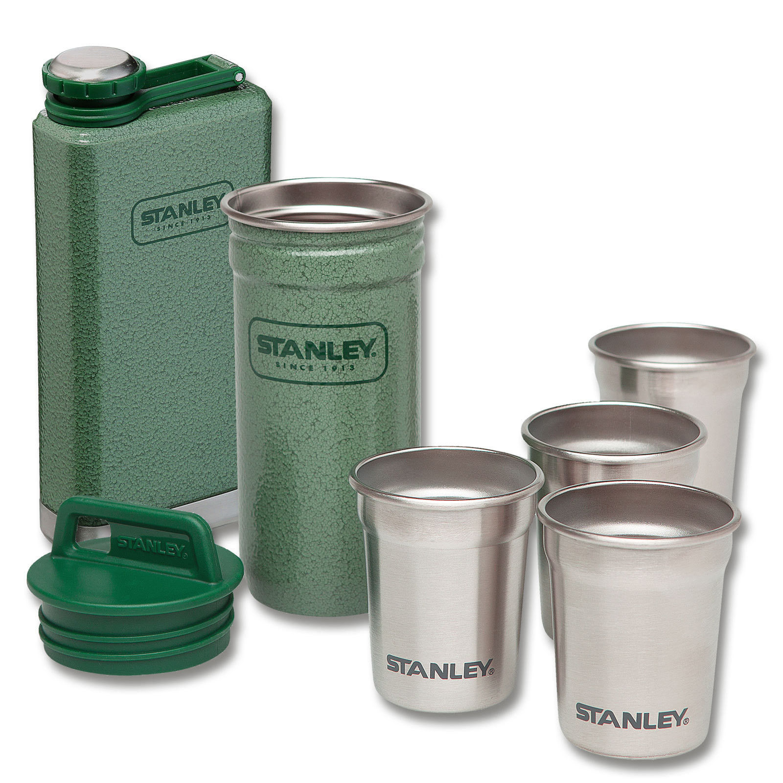 STANLEY Adventure Shot/&Flask Set Flachmann Taschen Flasche Kurze Becher Pintchen