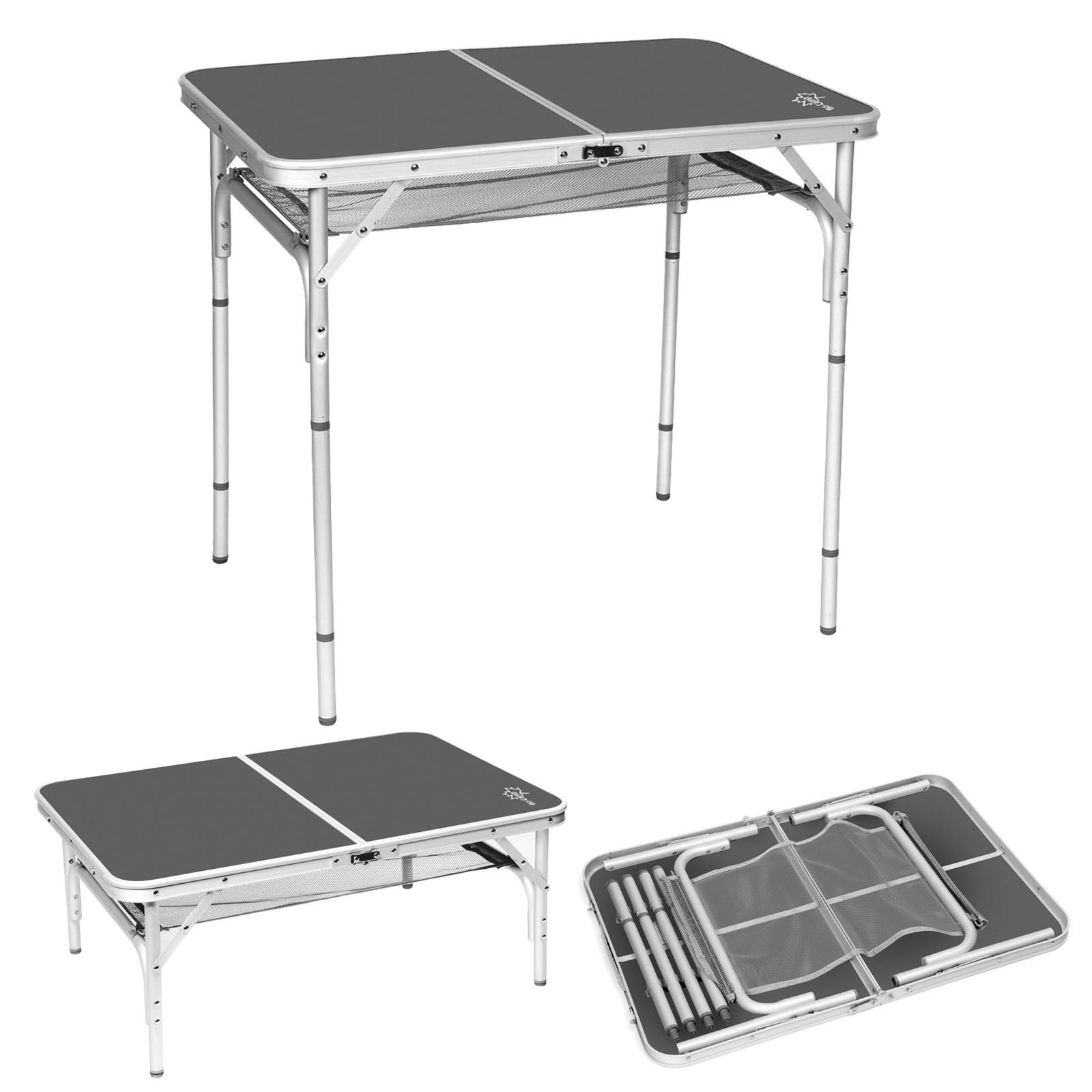details zu bo-camp alu klapptisch campingtisch beistelltisch falttisch  koffertisch 4 höhen