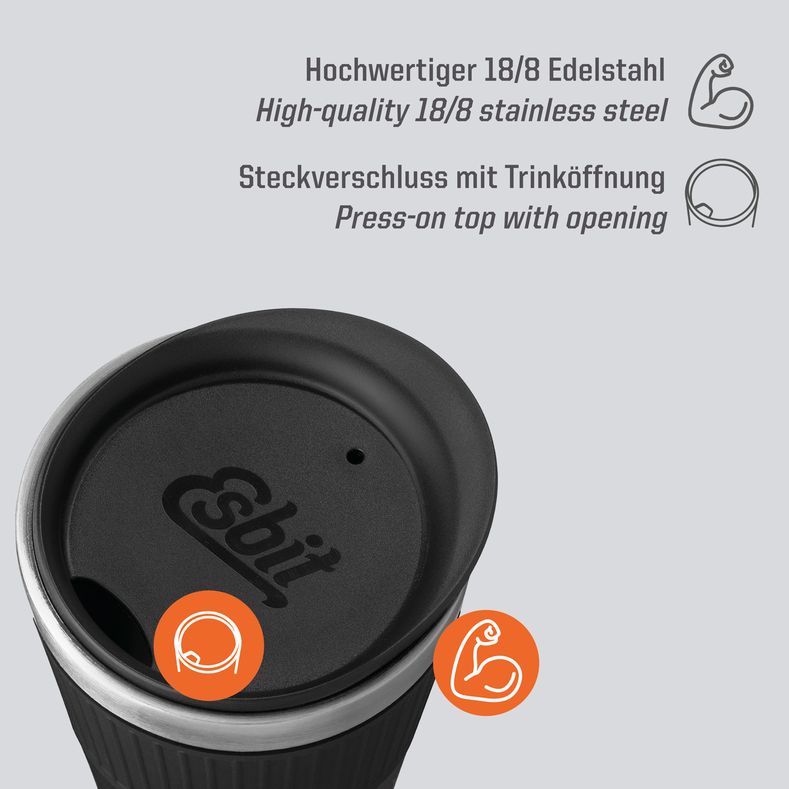 ESBIT Thermobecher Isolierbecher Sculptor Kaffee Auto Becher Kaffeetasse 550 ml