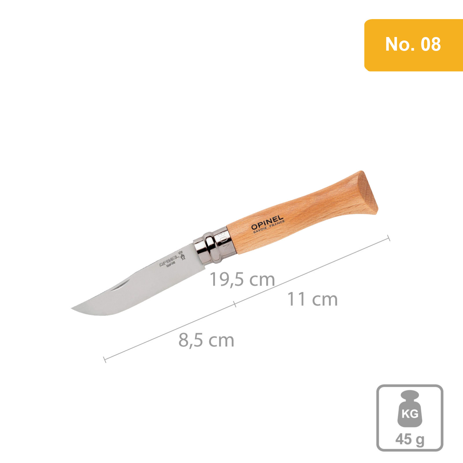 Opinel-Messer Größe 12 nicht rostfrei 